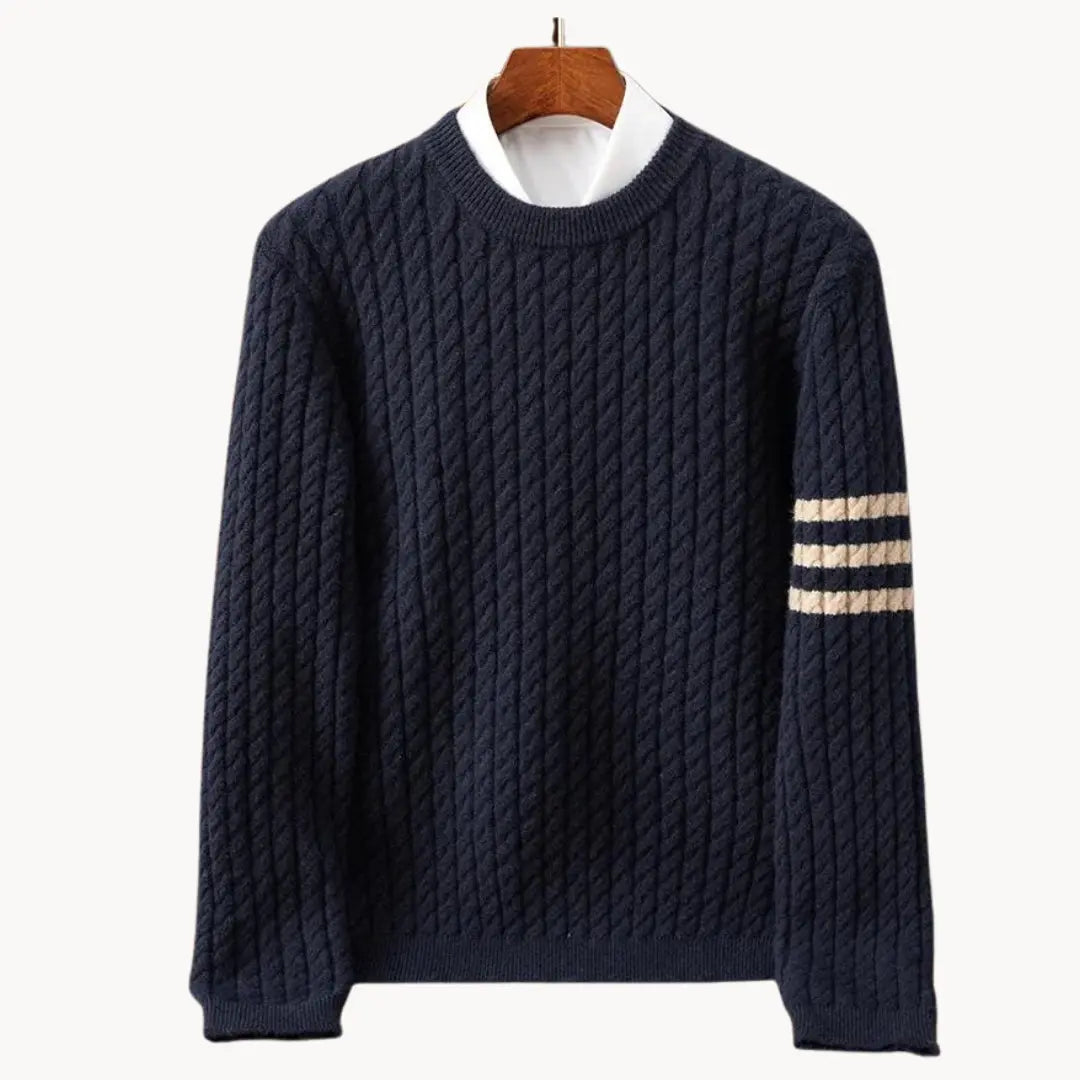 Herre Ullgenser Strikket Crewneck for Komfort og Stil 0