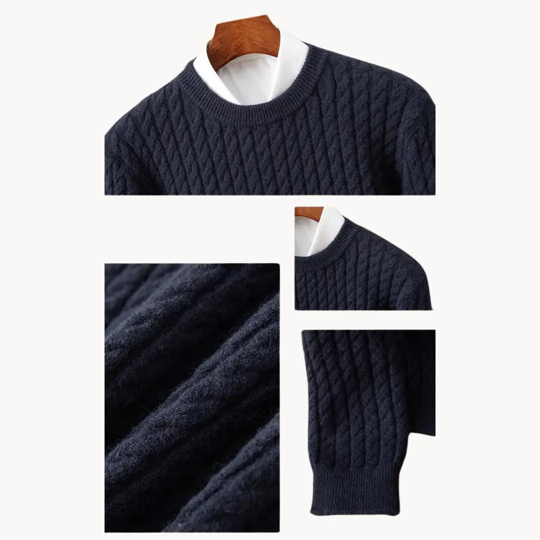 Herre Ullgenser Strikket Crewneck for Komfort og Stil 7