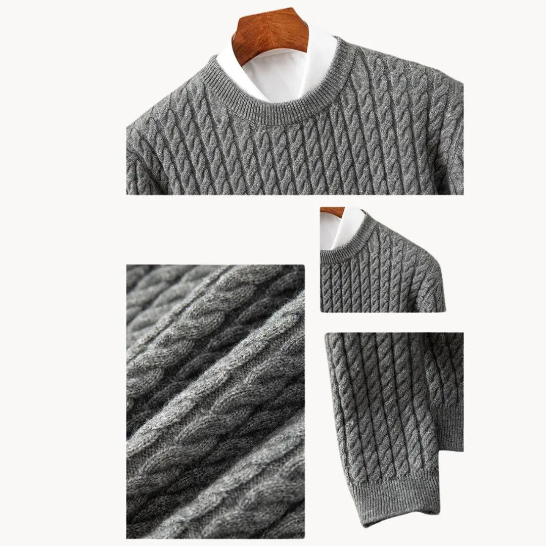 Herre Ullgenser Strikket Crewneck for Komfort og Stil 8