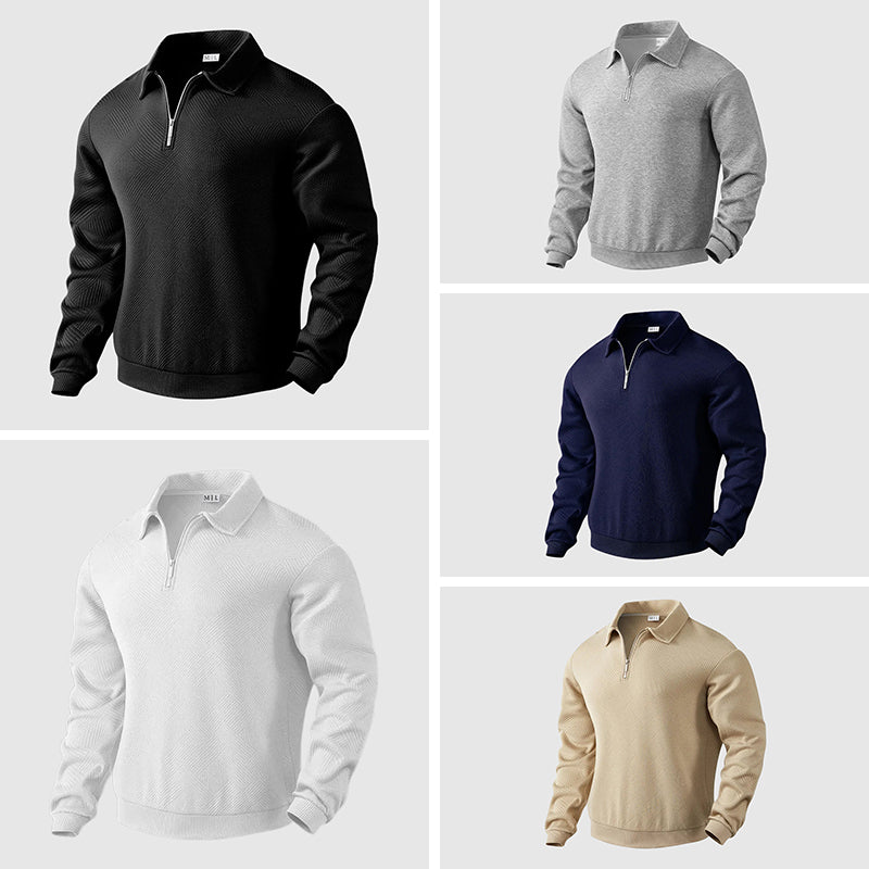 Herre Urban Polo Genser med Glidelåskrage 5