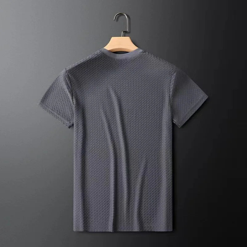 Herre Vaffelstrikket Jacquard-skjorte Tettsittende 2
