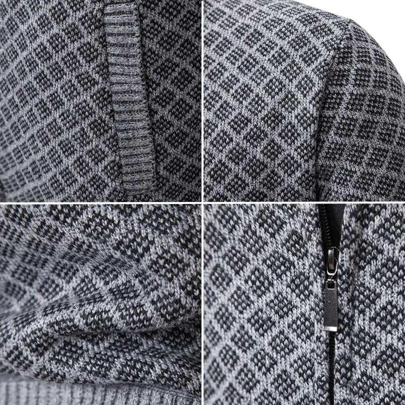 Herre Vest Rits Geometrisk Mønster Myk Blandingsstoff 4