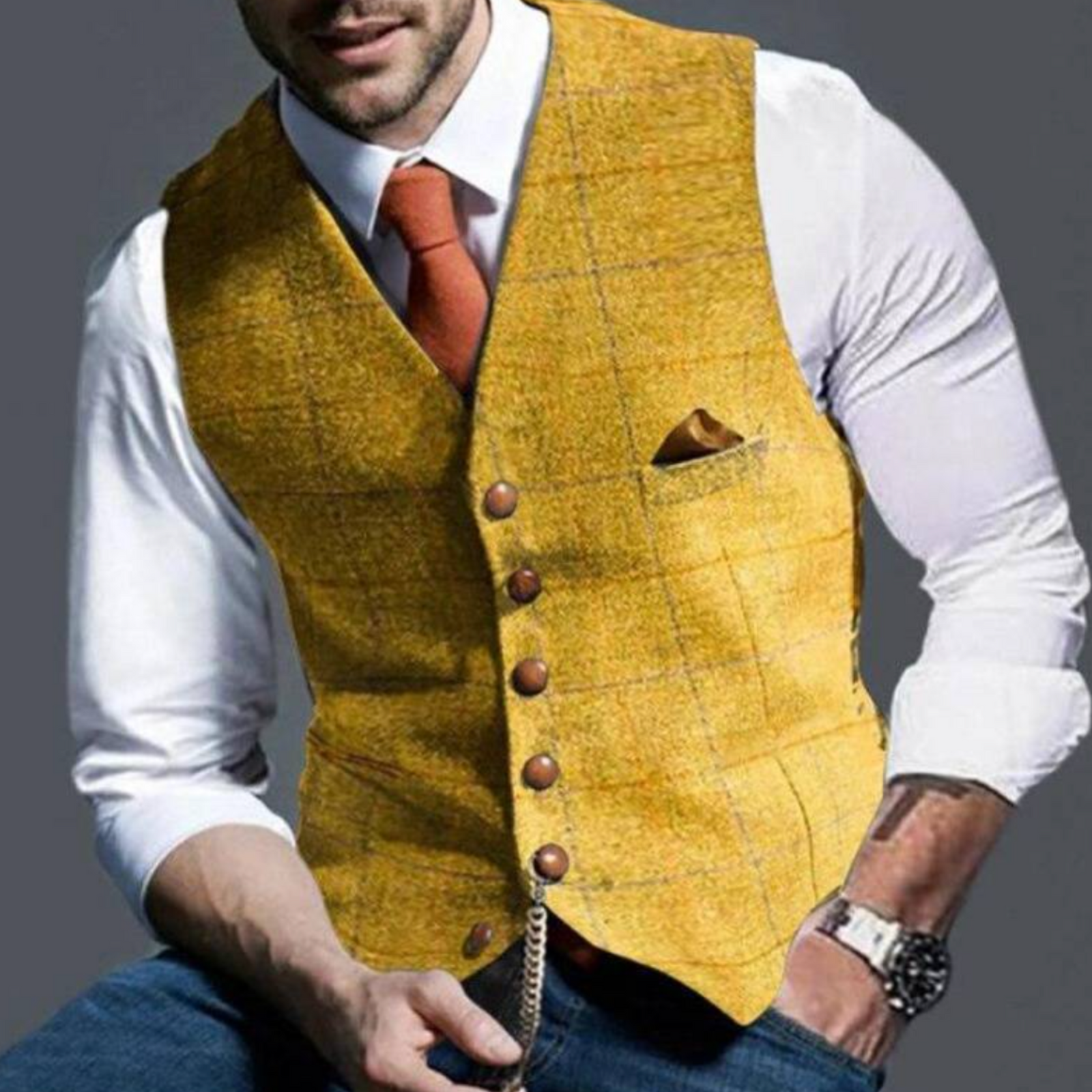 Herre Vest Slim Fit Med Knapper 2