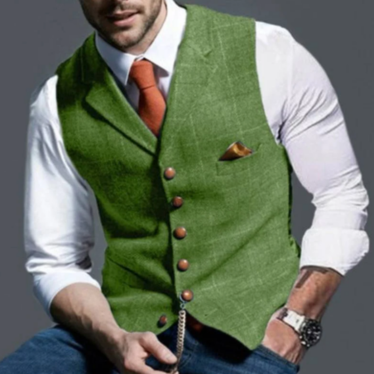 Herre Vest Slim Fit Med Knapper 4