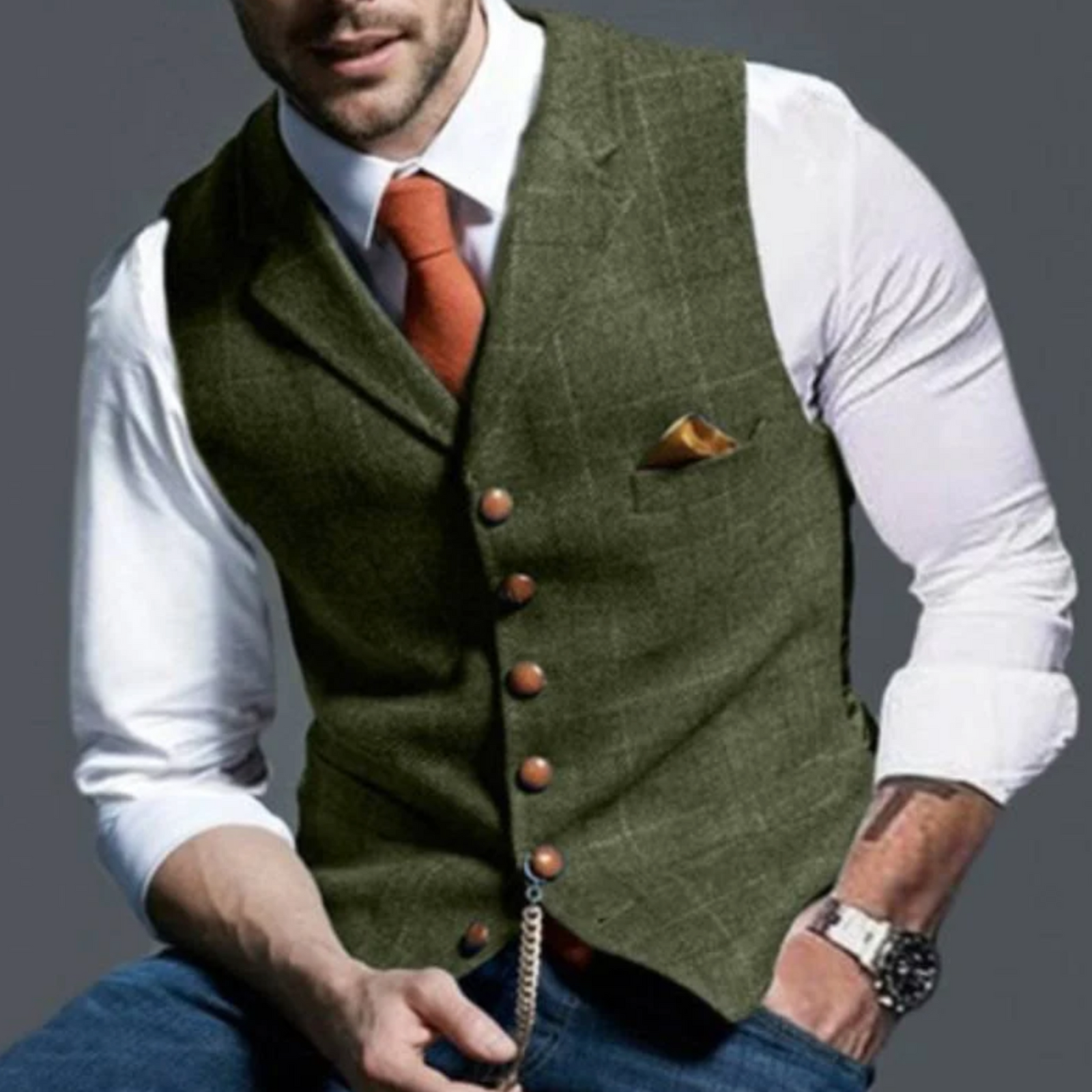 Herre Vest Slim Fit Med Knapper 6