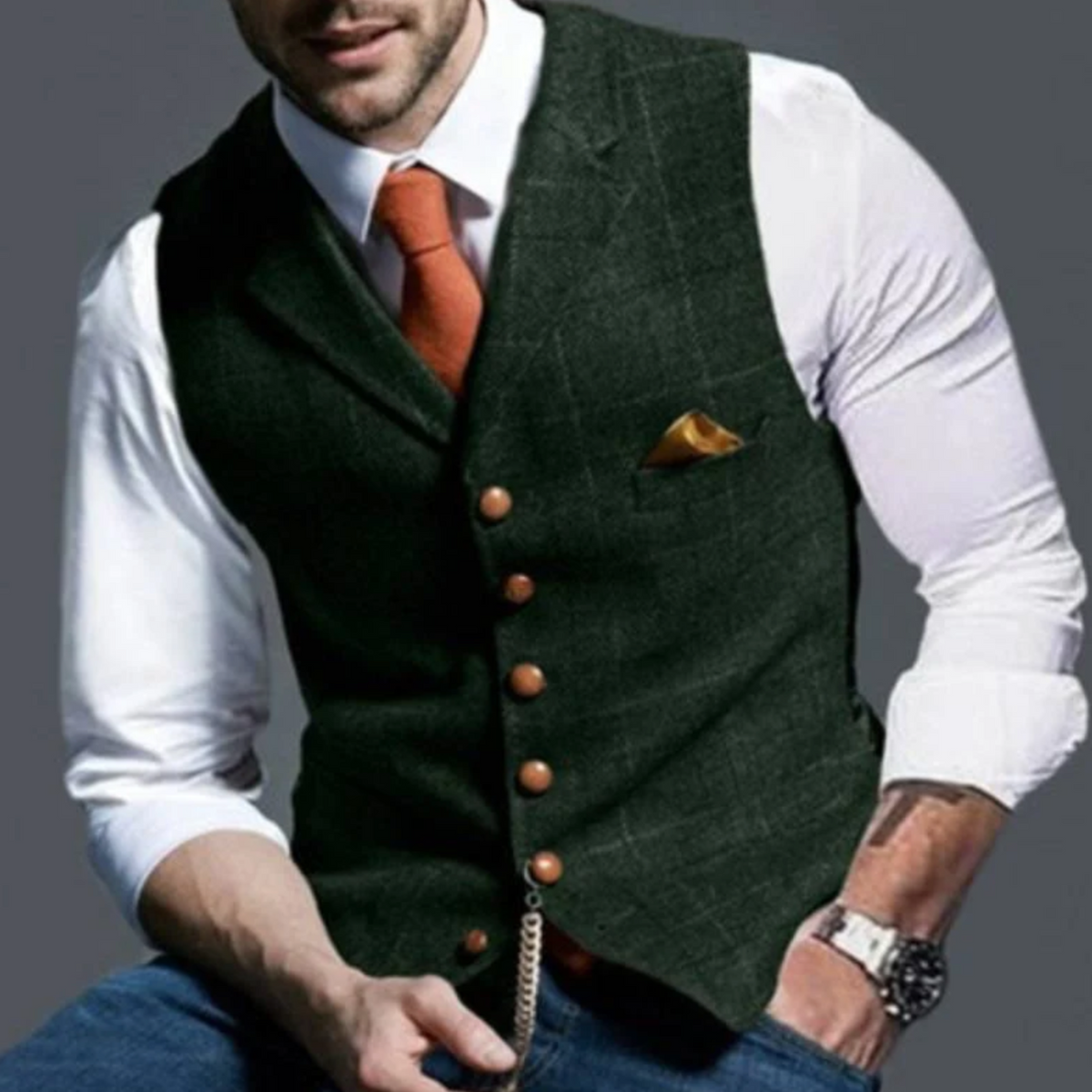 Herre Vest Slim Fit Med Knapper 7