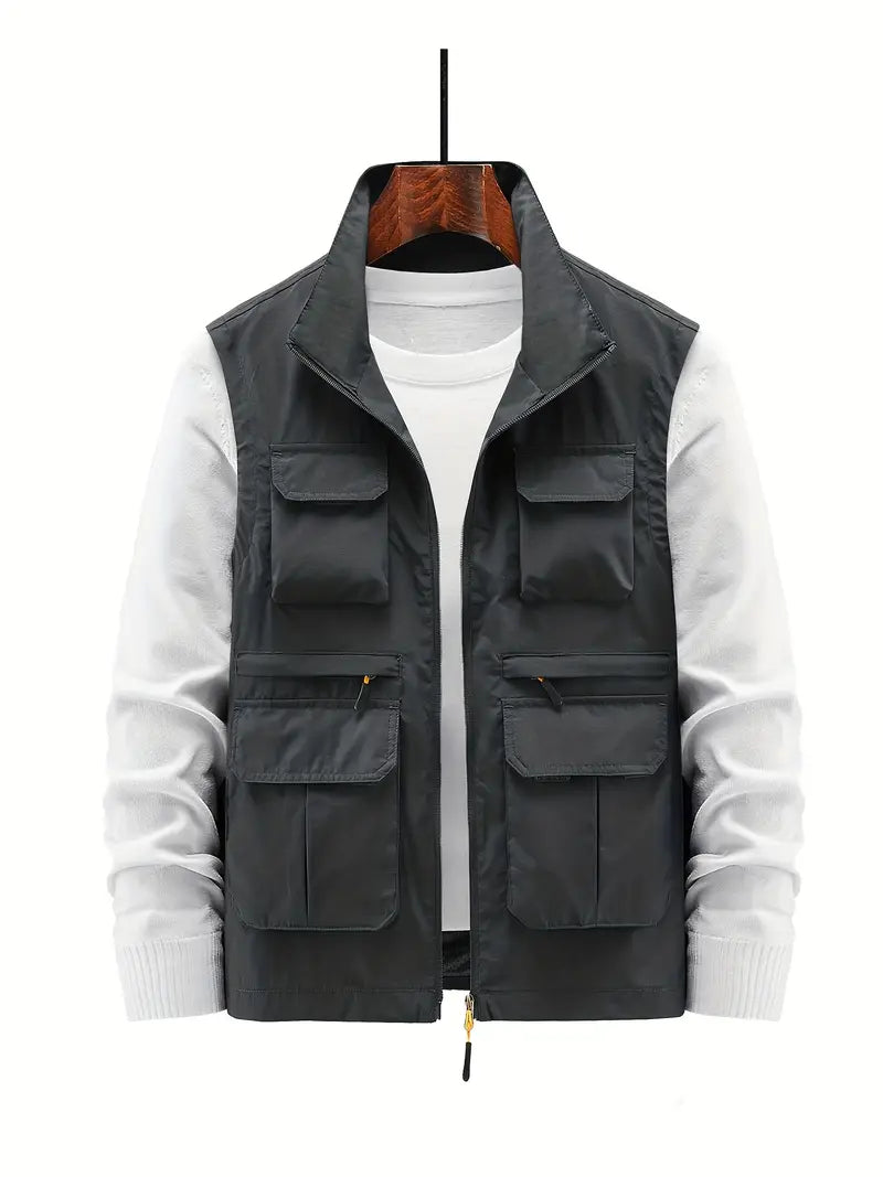 Herre Vest med Glidelåslommer Moderne Design 11
