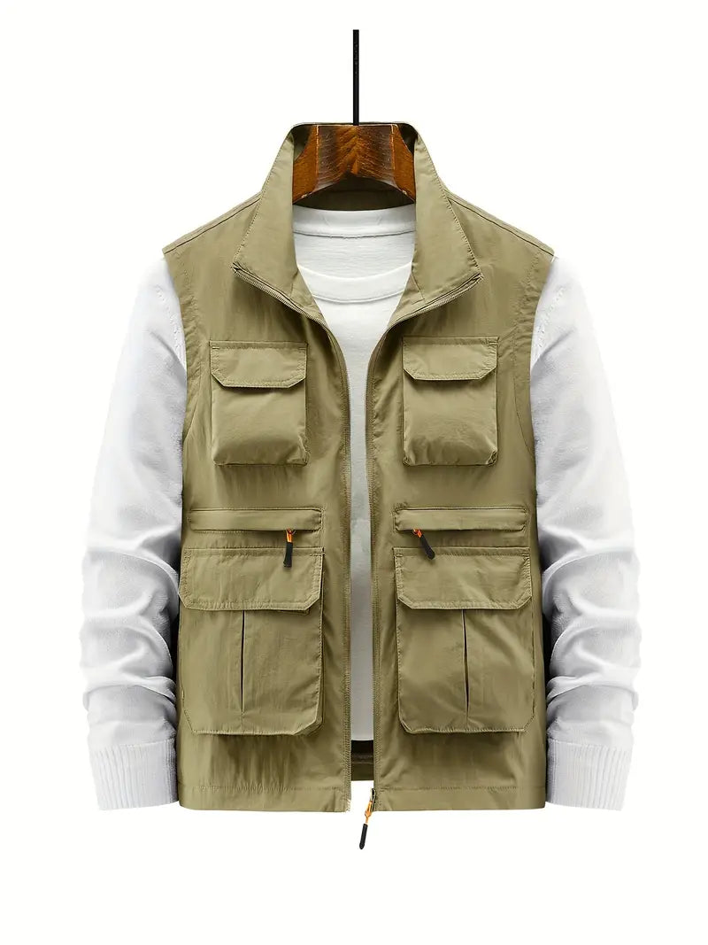 Herre Vest med Glidelåslommer Moderne Design 9