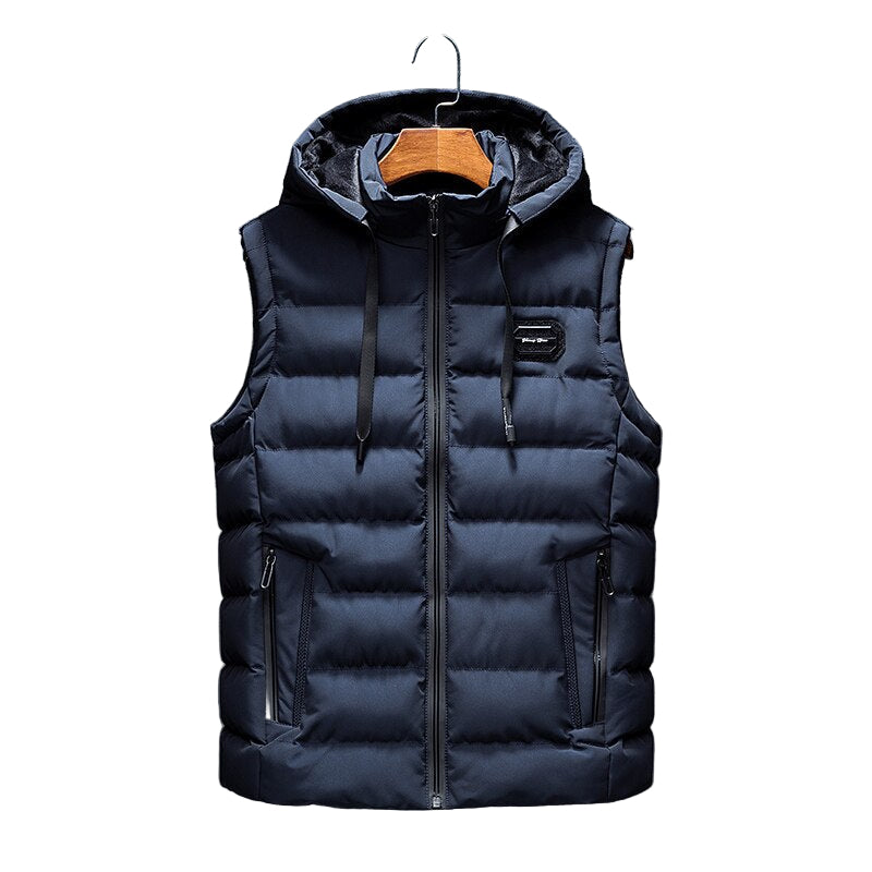 Herre Vest med Hette og Mønsterdesign 0