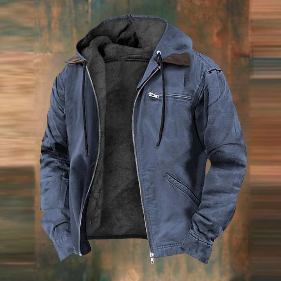 Herre Vinterjakke Bomber Med Termisk Isolasjon 3