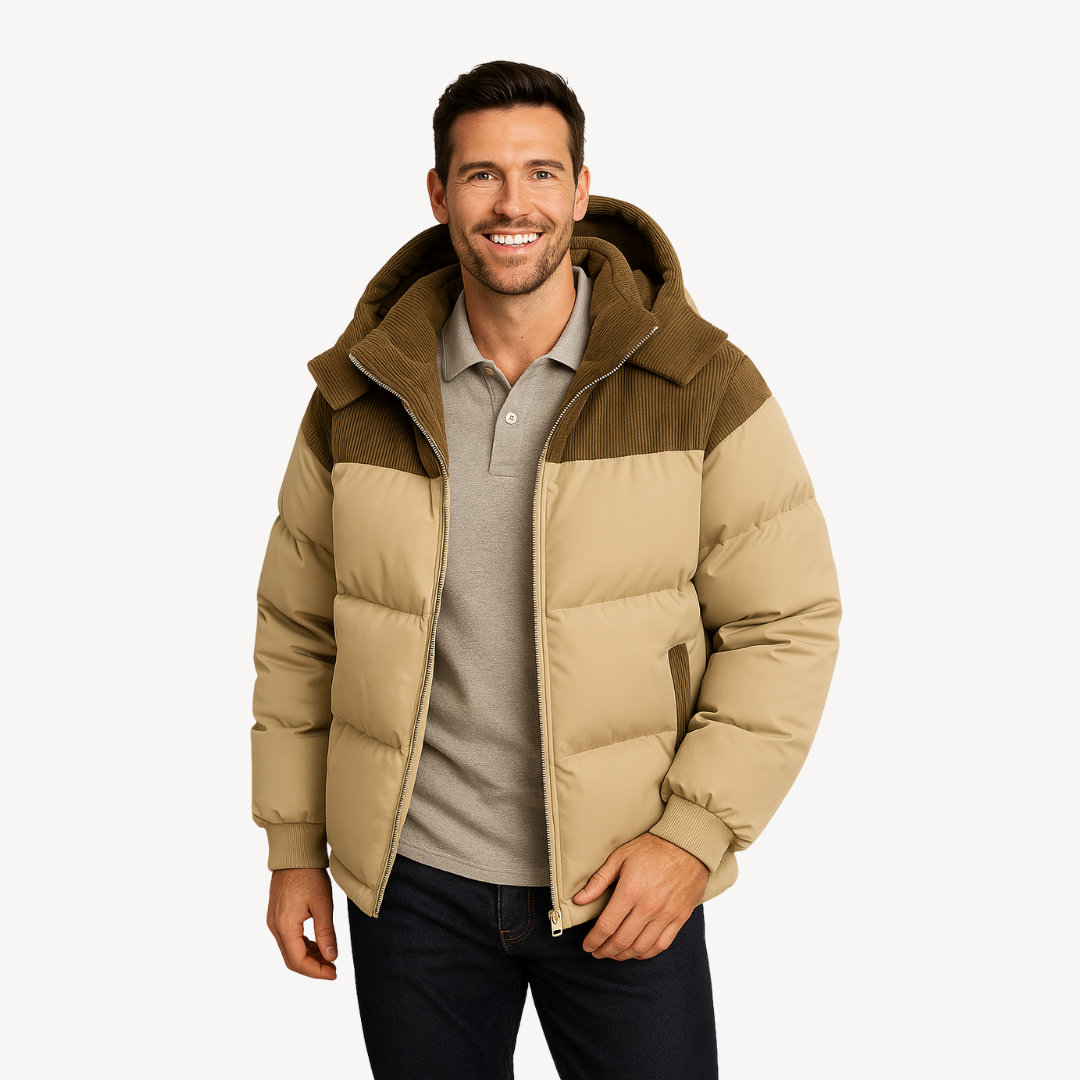 Herre Vinterjakke Med Hette Moderne Design 1