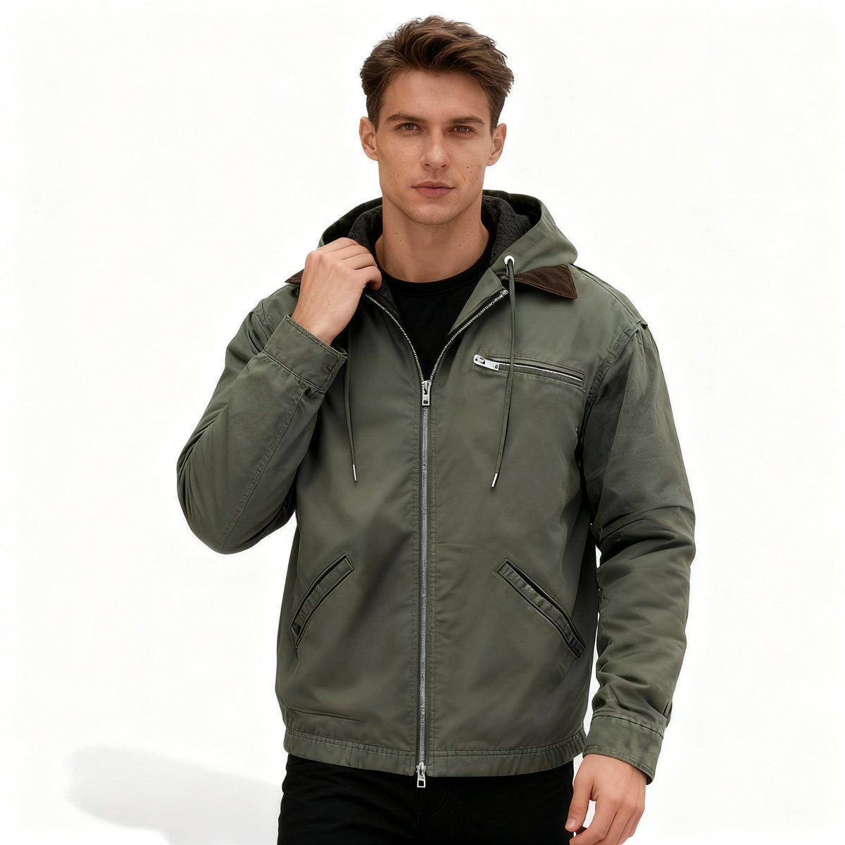 Herre Vinterparkas Moderne Design 0