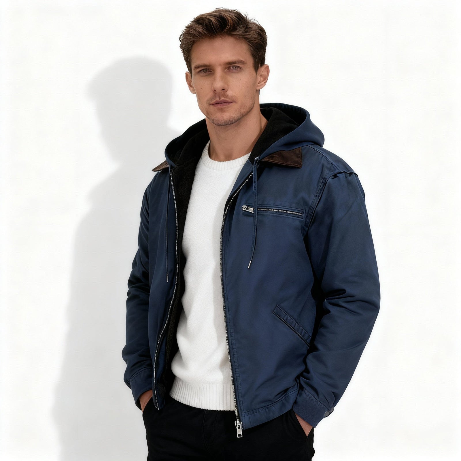 Herre Vinterparkas Moderne Design 4