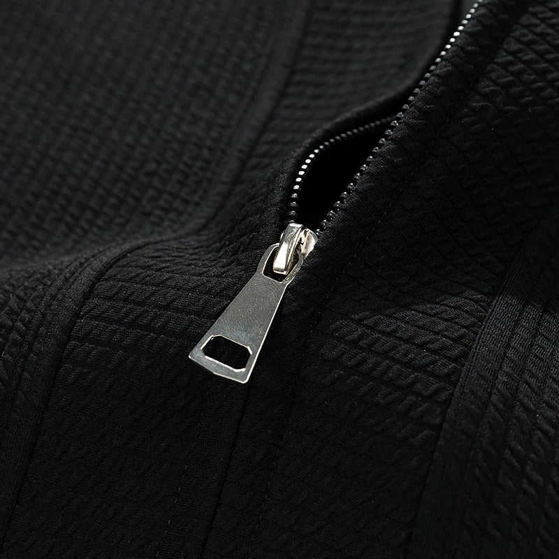 Herre Zip-Up Cardigan med Teksturerte Lommer 1