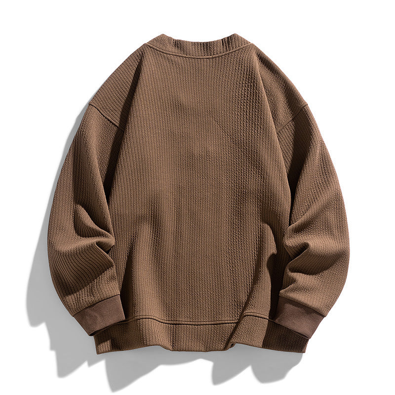 Herre Zip-Up Cardigan med Teksturerte Lommer 3