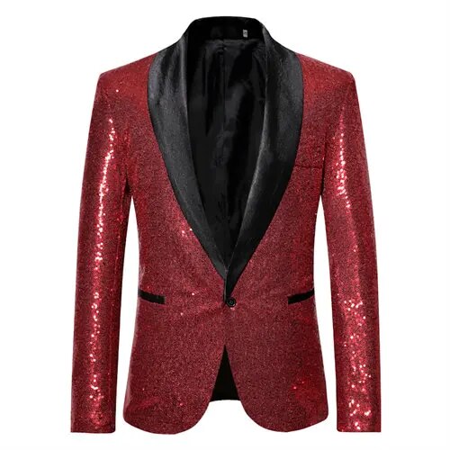 Herreblazer med glitrende gull og fleecefôr 5