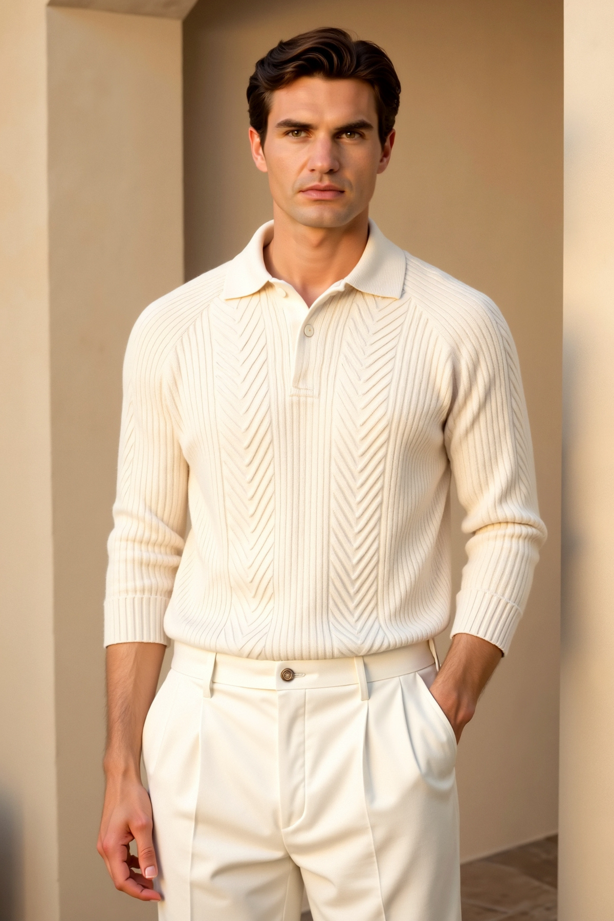Herregenser med lange ermer Retro Stil 1