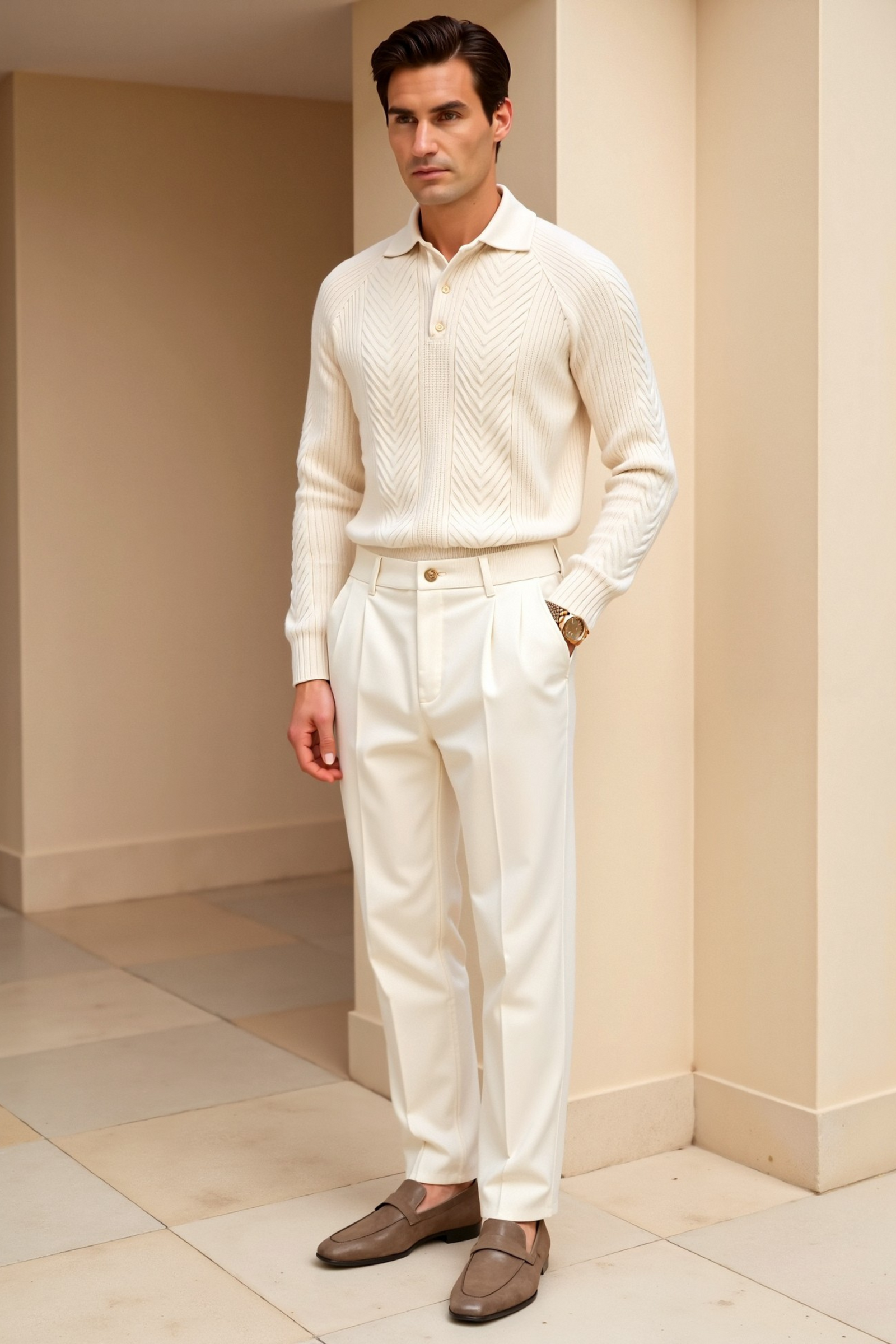 Herregenser med lange ermer Retro Stil 2