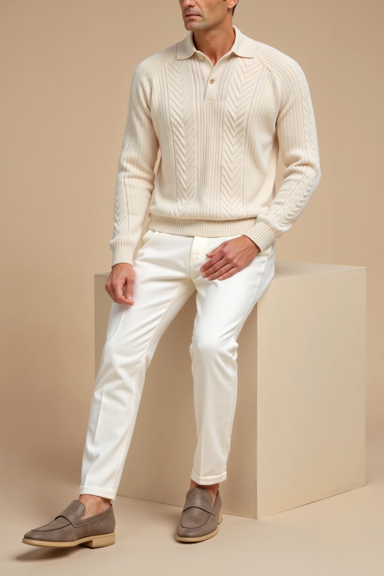 Herregenser med lange ermer Retro Stil 5