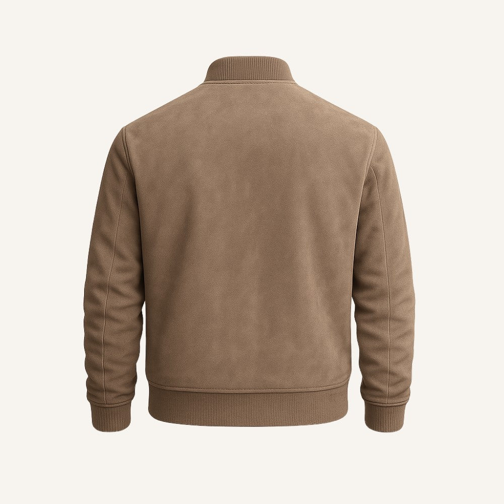 Herrejakke Vinter Semsket Skinn Tidløs Design Avslappet Stil 2