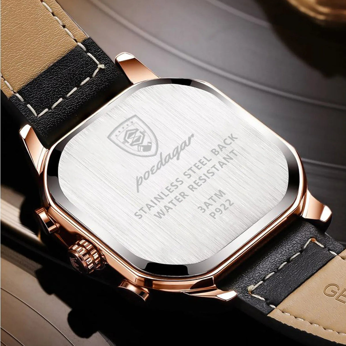 Herreklokke Skeleton Chronograph Stilfull Design Vannavstøtende 7