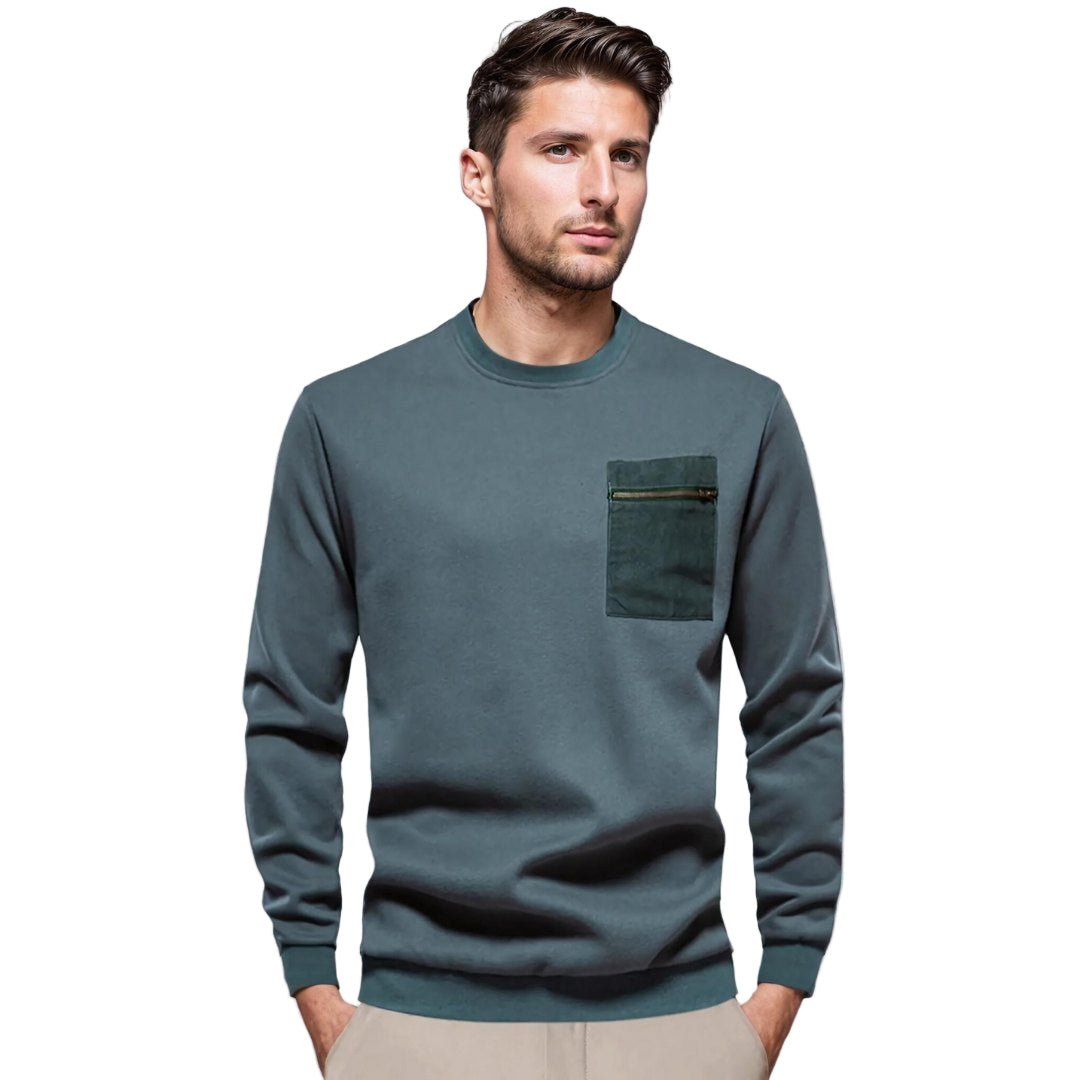 Herreshirt Rund Hals med Brystlomme Modern 0
