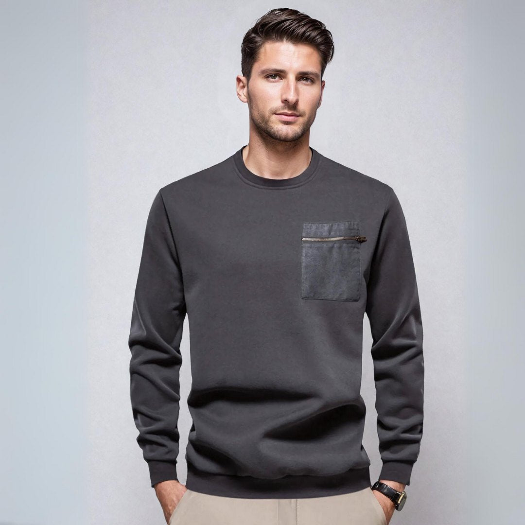 Herreshirt Rund Hals med Brystlomme Modern 5