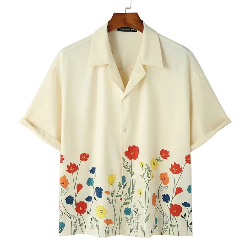 Herreskjorte Blomsterdesign Avslappet Stil 0
