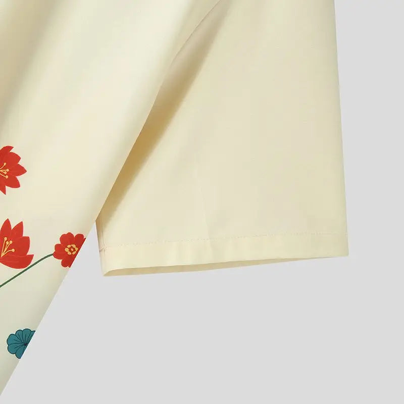Herreskjorte Blomsterdesign Avslappet Stil 6