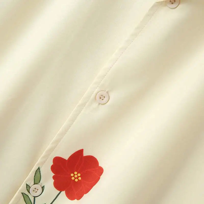 Herreskjorte Blomsterdesign Avslappet Stil 7