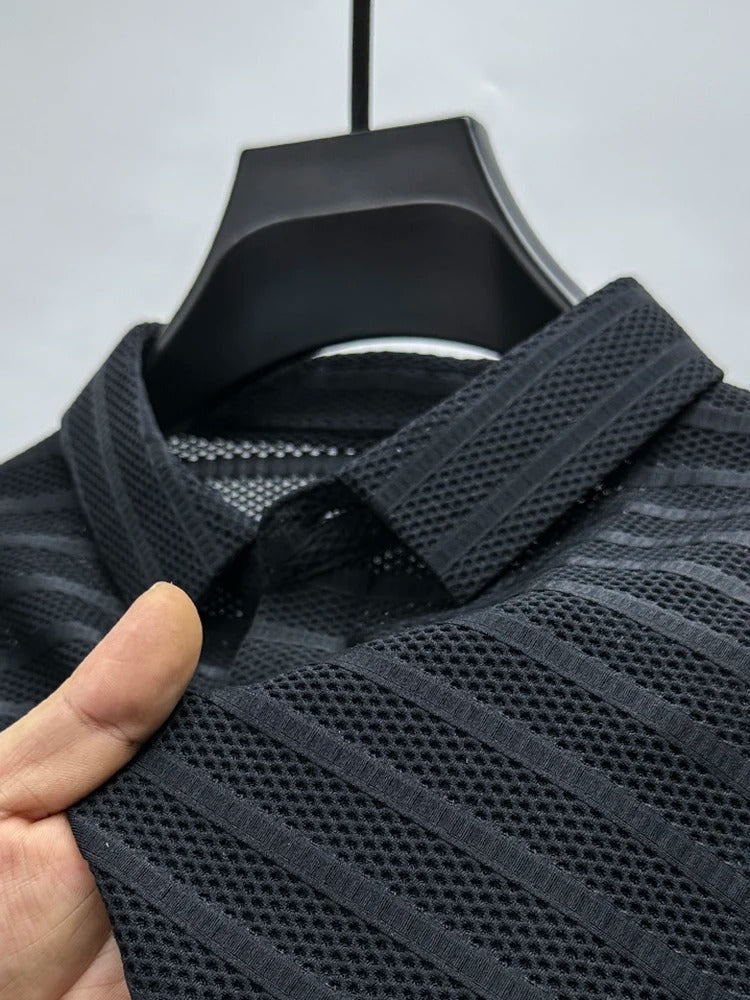 Herreskjorte i Silke med Mesh-design 6