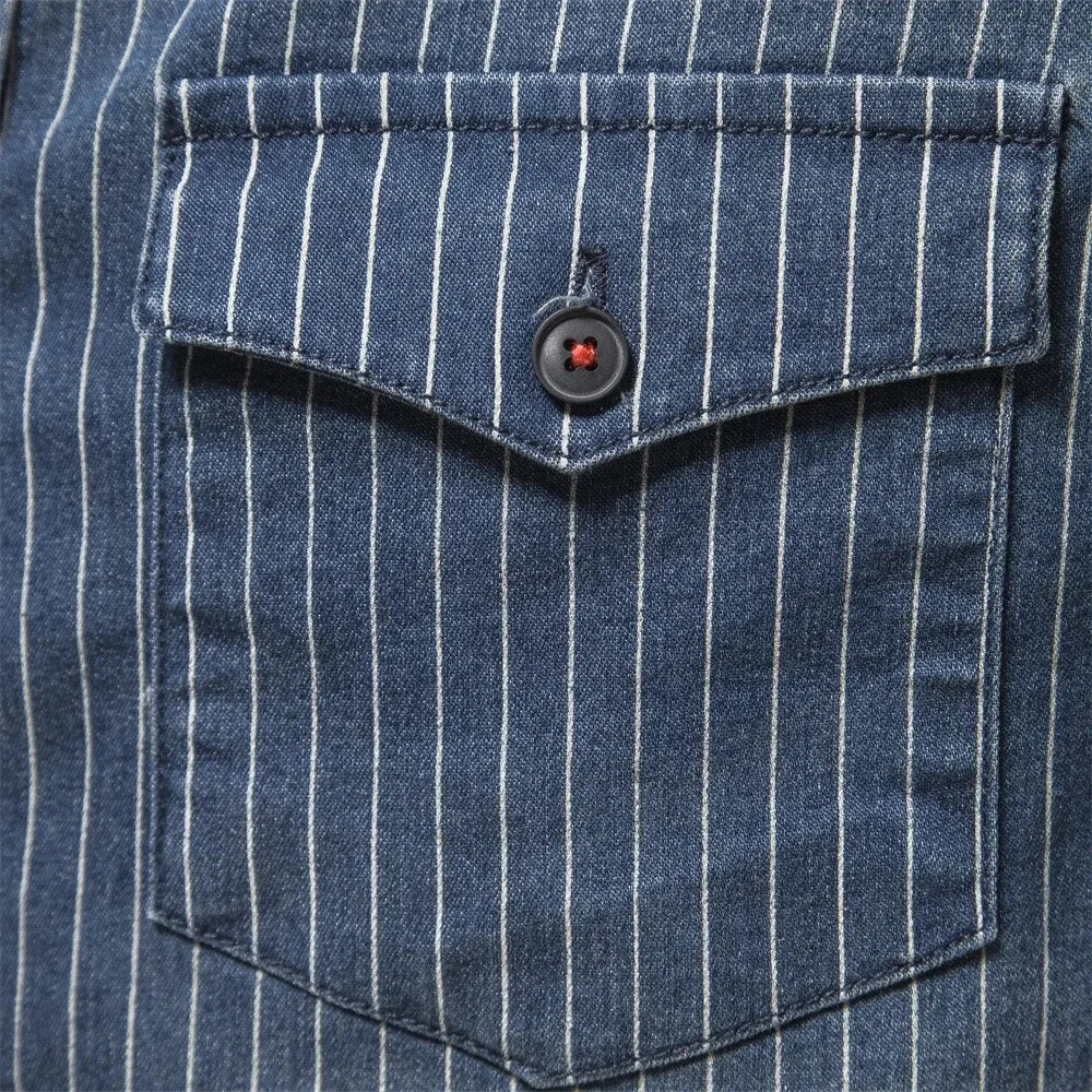 Herreskjorte med lange ermer og stripete design 2