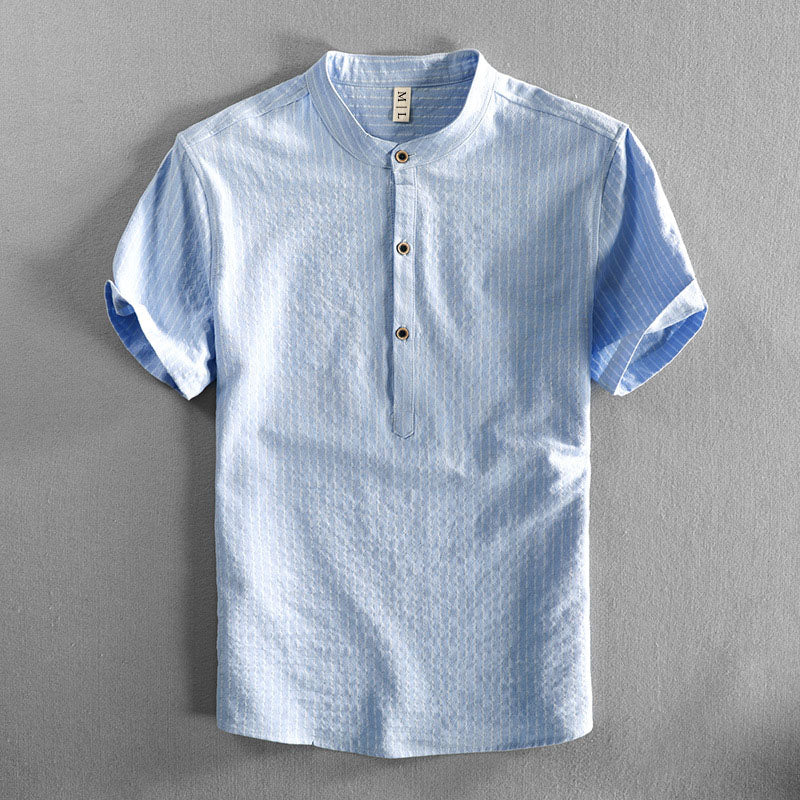 Herreskjorte med stripete design og kort erme 3