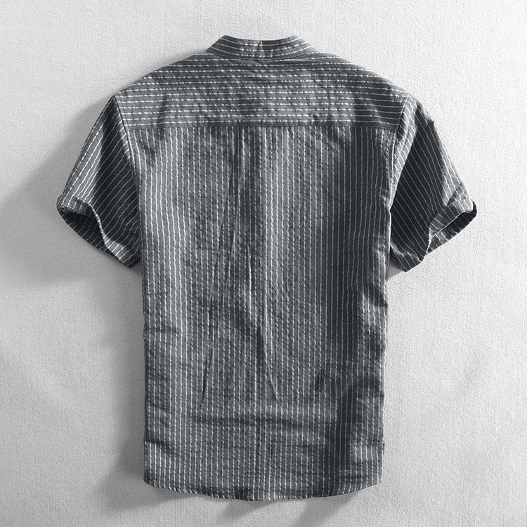 Herreskjorte med stripete design og kort erme 6