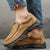 Herresko Loafers Retro Håndlaget Lær og Tekstil Fritidssko 4