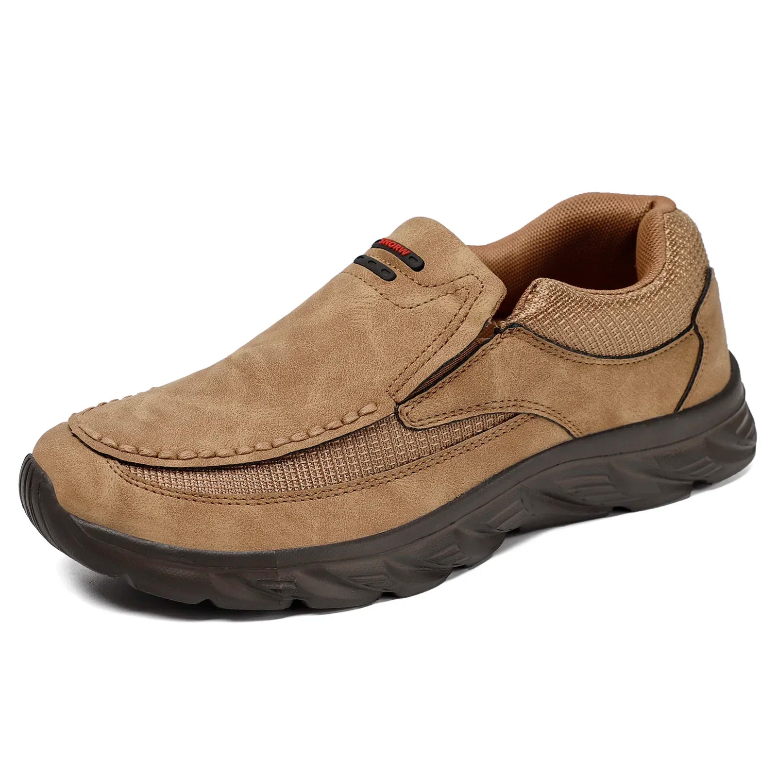 Herresko Loafers Retro Håndlaget Lær og Tekstil Fritidssko 5