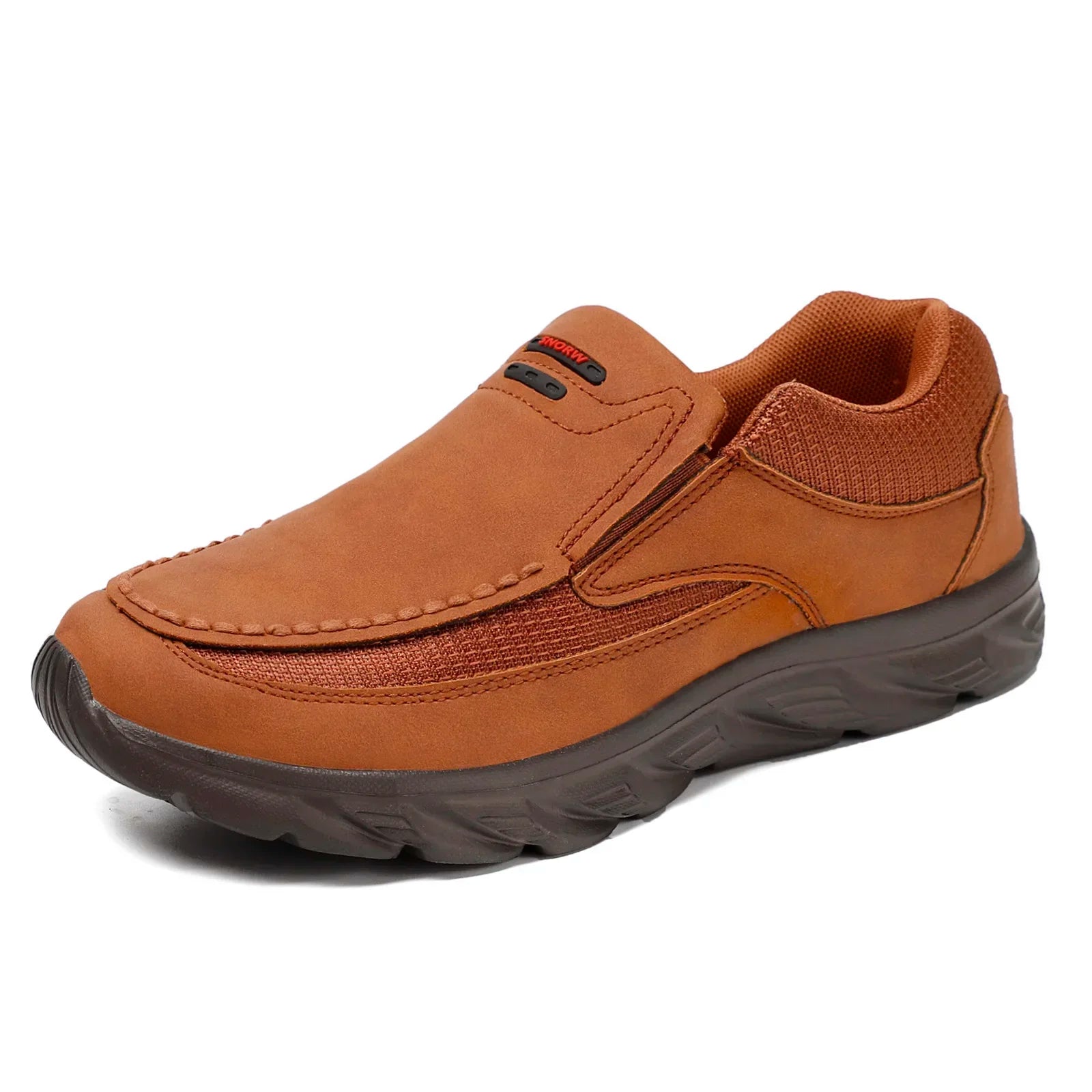 Herresko Loafers Retro Håndlaget Lær og Tekstil Fritidssko 6