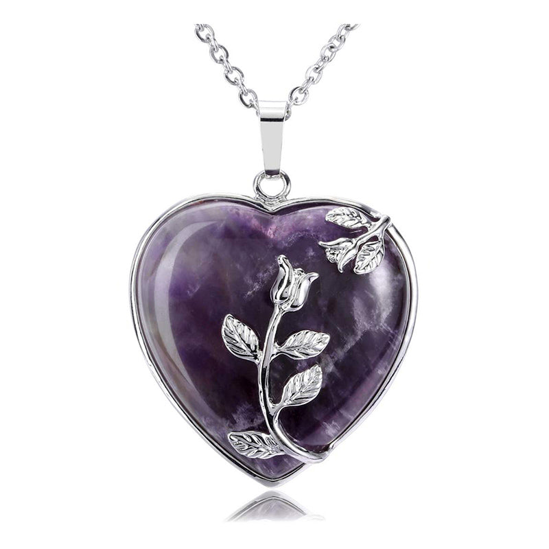 Hjerteformet Halskjede i Rose Quartz for Damer 7
