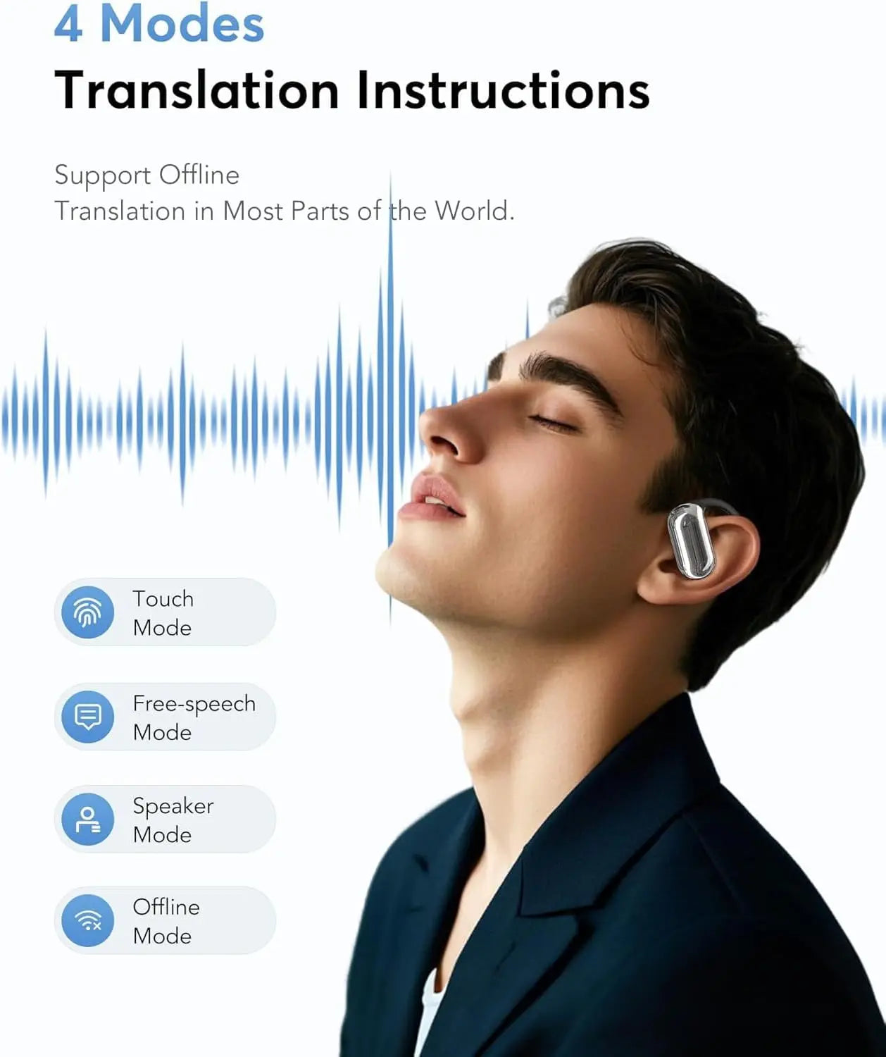 Hodetelefoner for Språkoversettelse med Sanntidsfunksjon og Kompakt Design 1