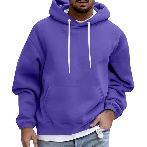 Hoodie Herre med Lommer Mykt Stoff Moderne Design 7