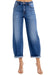 Høy Midje Crop Mild Barrel Jeans Medium Denim 0