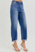 Høy Midje Crop Mild Barrel Jeans Medium Denim 1