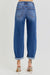 Høy Midje Crop Mild Barrel Jeans Medium Denim 2
