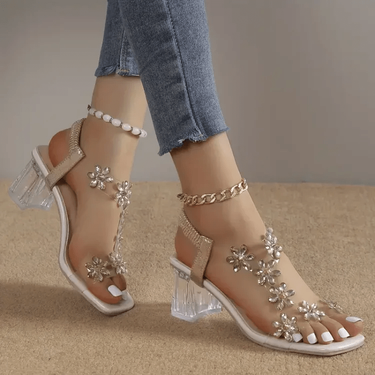 Høye Hæler Dame Sandaler Med Bred Såle 1