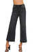 Høyt liv Cropped Jeans til Damer i Vasket Sort 0