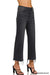 Høyt liv Cropped Jeans til Damer i Vasket Sort 1