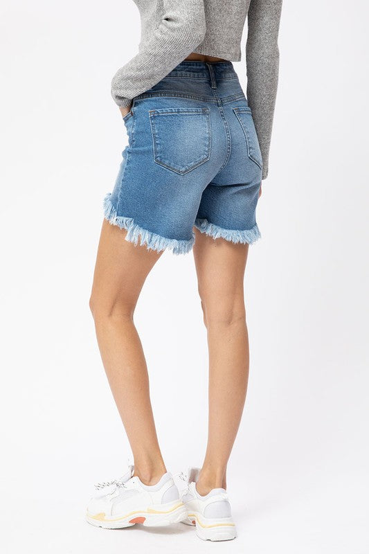 Høyt liv Hi-Low Shorts Medium Denim 3