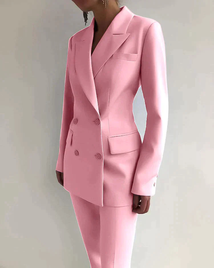 Dame Blazer og Bukser Sett Elegant Design Høykvalitetsstoffer-6