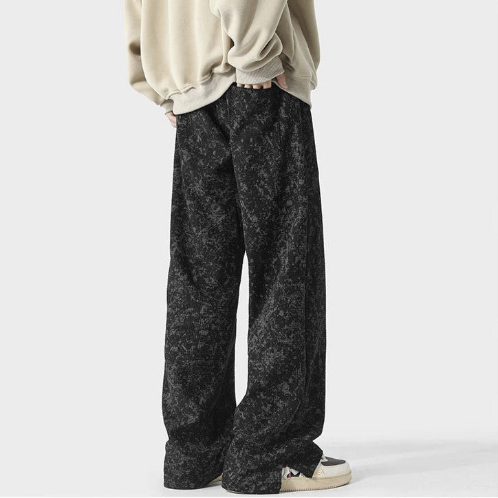 Joggebukse Herre Vintage Stil med Løse Ben og Elastisk Midje 2