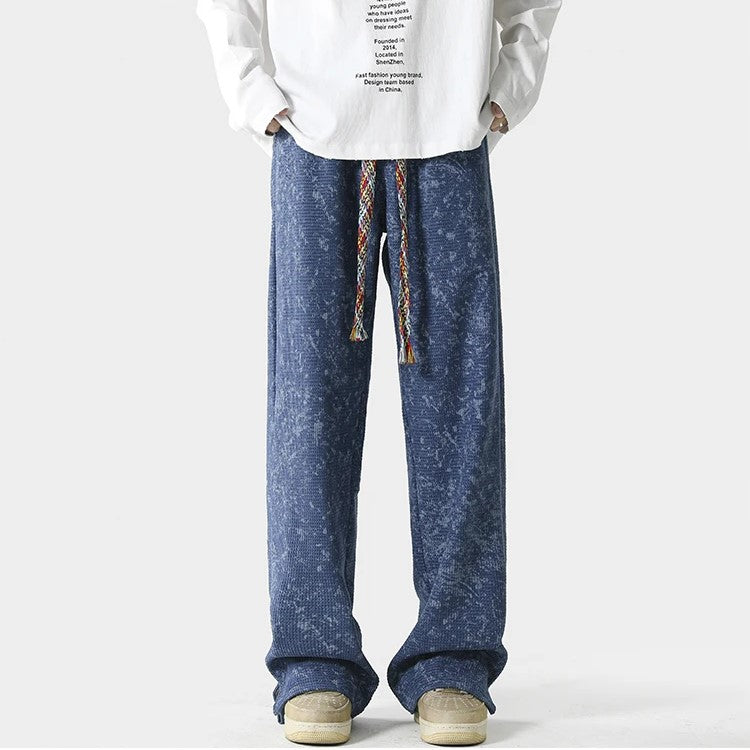 Joggebukse Herre Vintage Stil med Løse Ben og Elastisk Midje 4